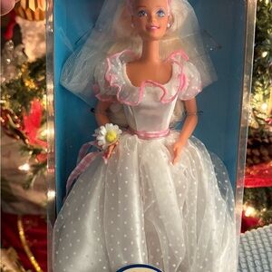 Mattel Bride Doll with White and Pink Dress